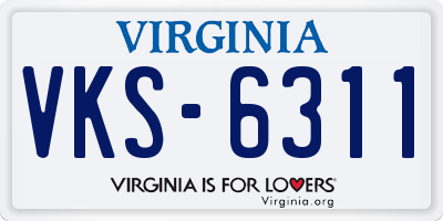 VA license plate VKS6311