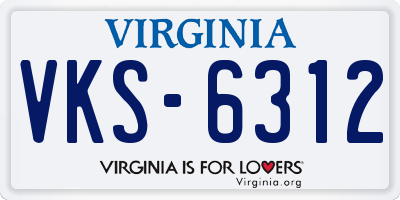 VA license plate VKS6312