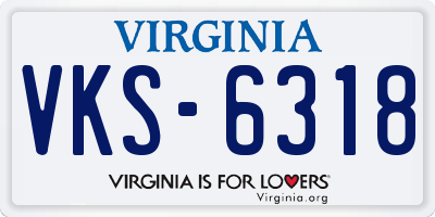 VA license plate VKS6318