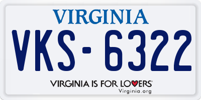 VA license plate VKS6322