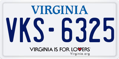 VA license plate VKS6325