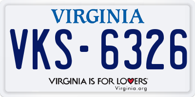 VA license plate VKS6326