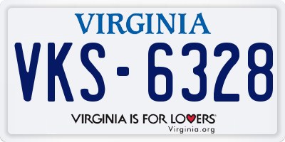 VA license plate VKS6328