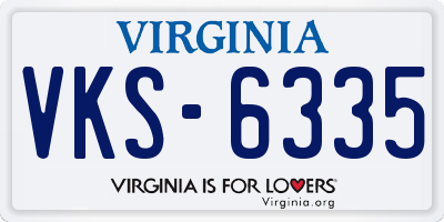 VA license plate VKS6335
