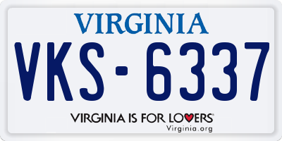 VA license plate VKS6337