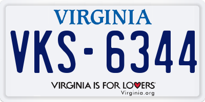 VA license plate VKS6344