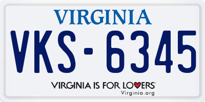 VA license plate VKS6345