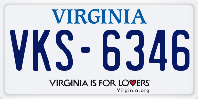 VA license plate VKS6346