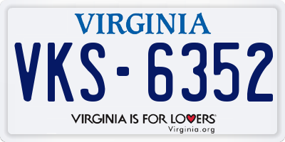 VA license plate VKS6352
