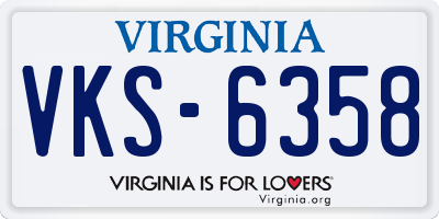 VA license plate VKS6358