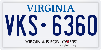 VA license plate VKS6360