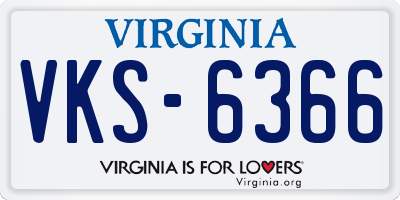 VA license plate VKS6366