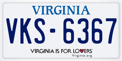 VA license plate VKS6367
