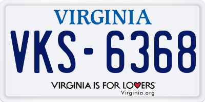 VA license plate VKS6368