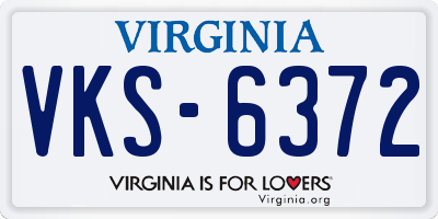 VA license plate VKS6372