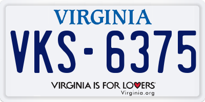 VA license plate VKS6375