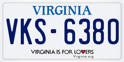 VA license plate VKS6380