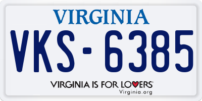 VA license plate VKS6385
