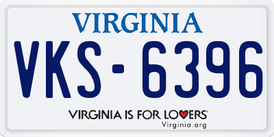 VA license plate VKS6396