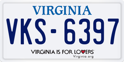 VA license plate VKS6397