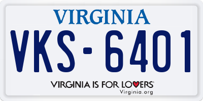 VA license plate VKS6401