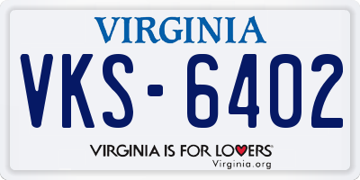 VA license plate VKS6402