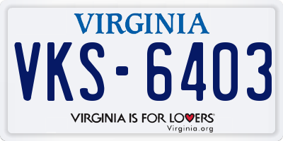 VA license plate VKS6403