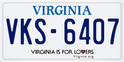 VA license plate VKS6407