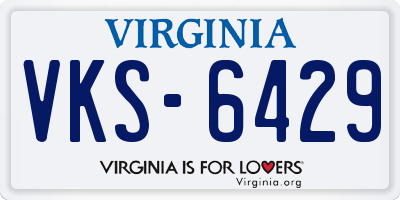 VA license plate VKS6429