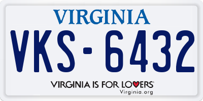 VA license plate VKS6432