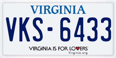 VA license plate VKS6433