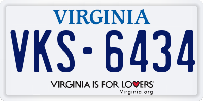 VA license plate VKS6434
