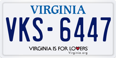 VA license plate VKS6447