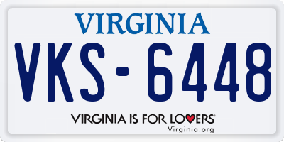 VA license plate VKS6448