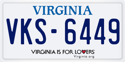 VA license plate VKS6449
