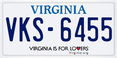 VA license plate VKS6455