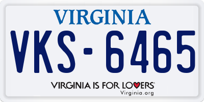 VA license plate VKS6465