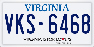 VA license plate VKS6468