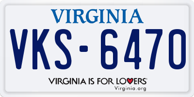 VA license plate VKS6470