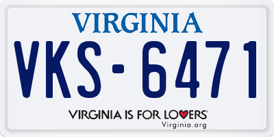 VA license plate VKS6471