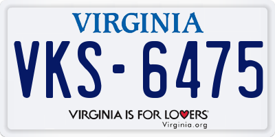 VA license plate VKS6475