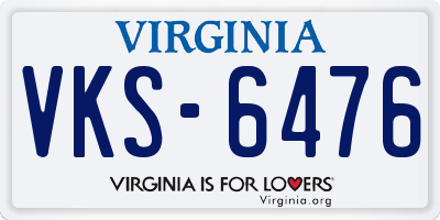 VA license plate VKS6476
