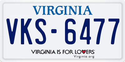 VA license plate VKS6477