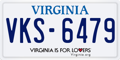 VA license plate VKS6479