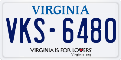 VA license plate VKS6480