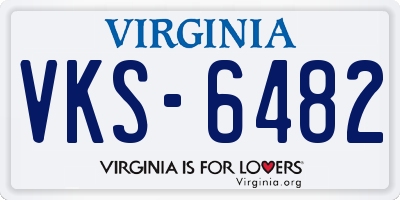 VA license plate VKS6482
