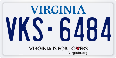 VA license plate VKS6484
