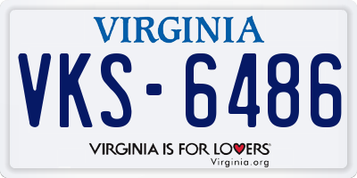 VA license plate VKS6486