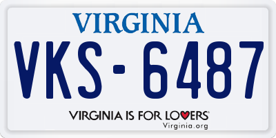 VA license plate VKS6487