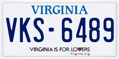 VA license plate VKS6489